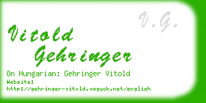 vitold gehringer business card